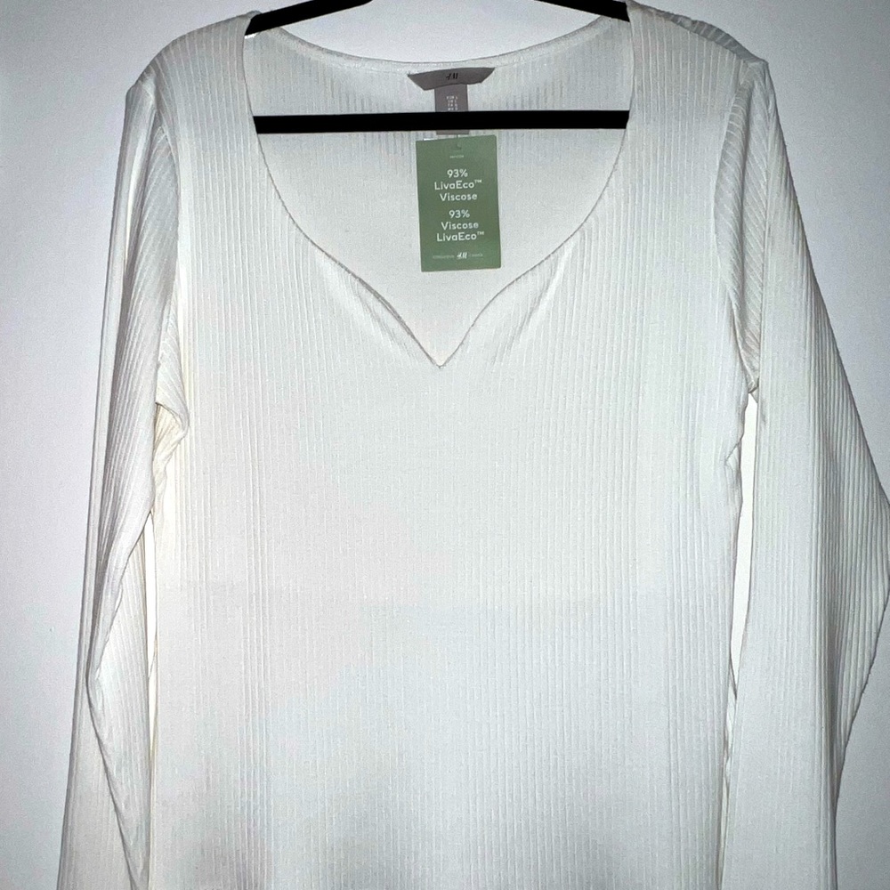 White long sleeve top